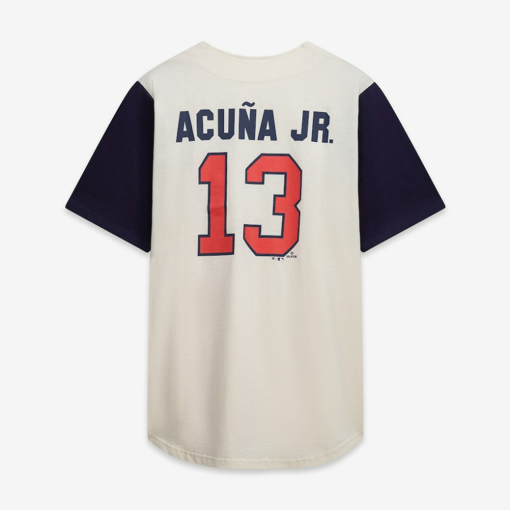 Atlanta Braves Profile Big & Tall Two-Color Fashion Jersey Cream/Navy