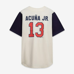 Atlanta Braves Profile Big & Tall Two-Color Fashion Jersey Cream/Navy
