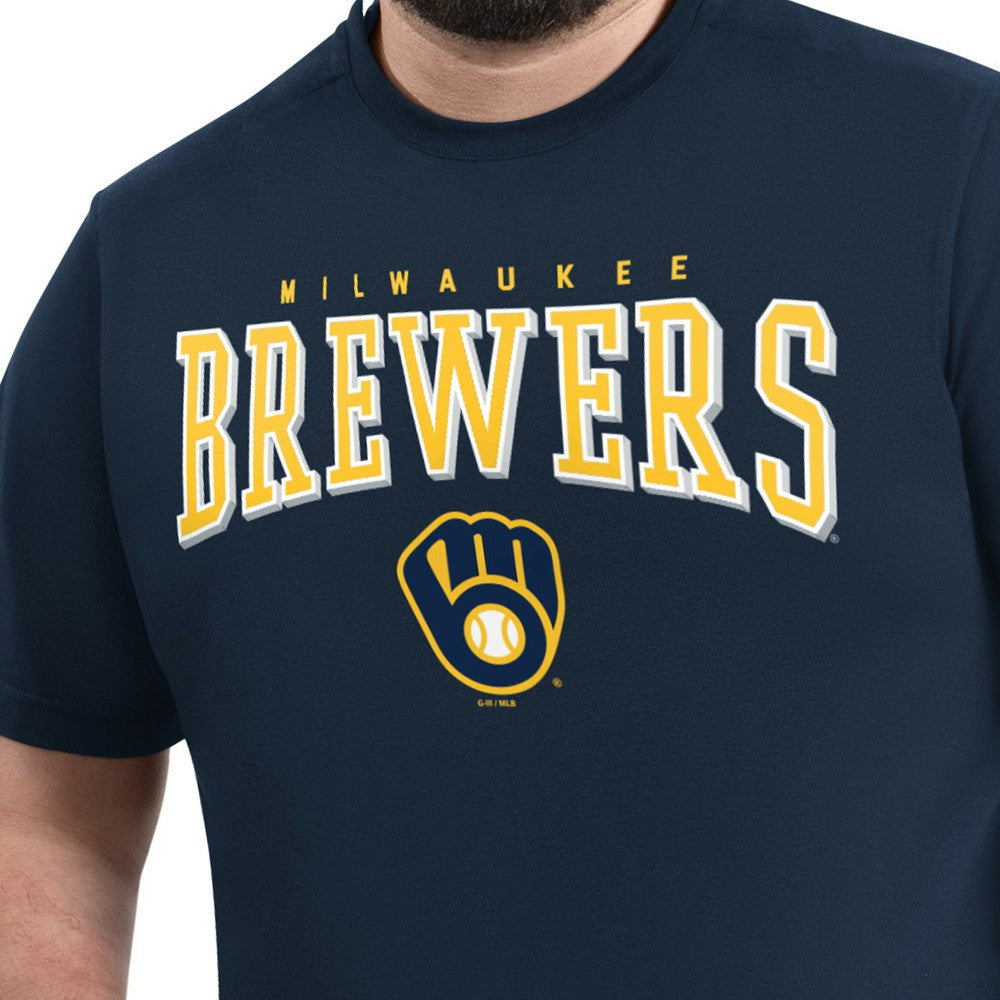 Milwaukee Brewers G-III Sports by Carl Banks Adaptive Classic Team Spirit T-Shirt Navy