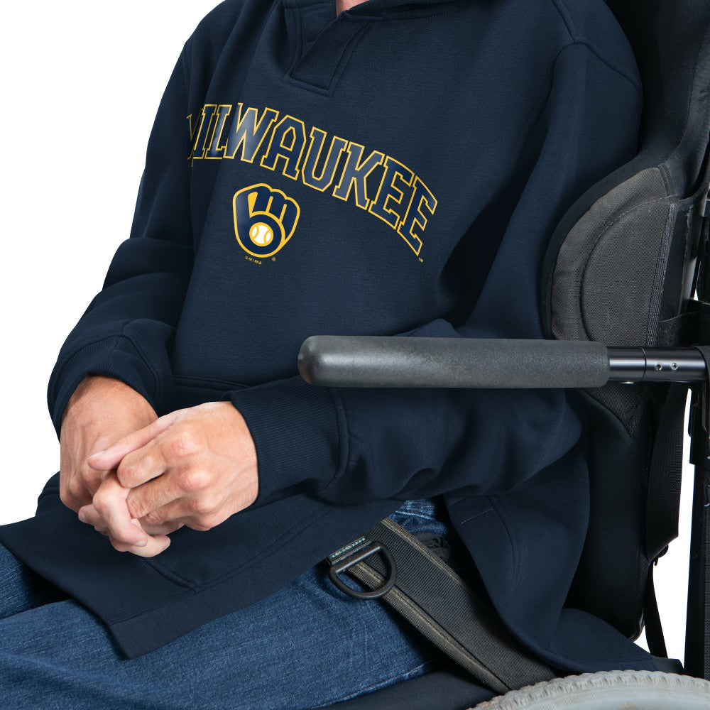 Milwaukee Brewers G-III Sports by Carl Banks Adaptive Lockup Fleece Hoodie Navy