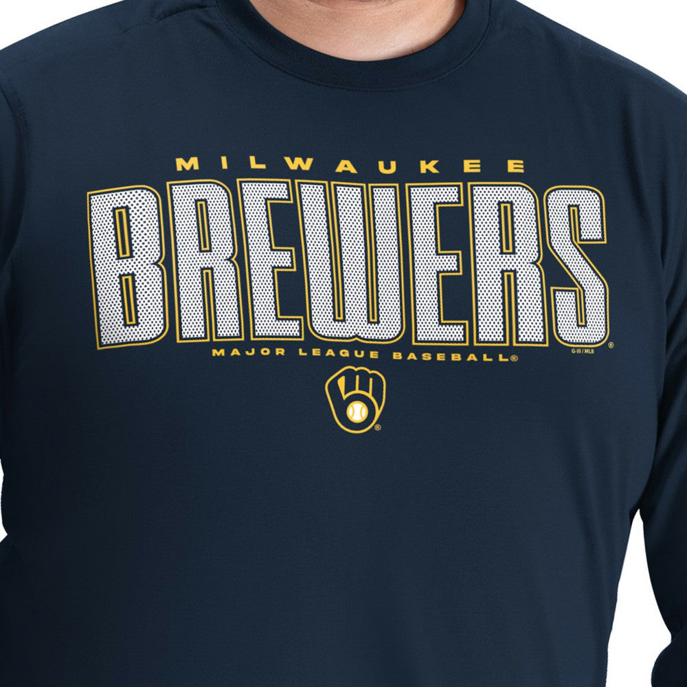 Milwaukee Brewers G-III Sports by Carl Banks Adaptive Long Sleeve T-Shirt Navy