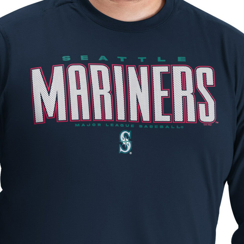 Seattle Mariners G-III Sports by Carl Banks Adaptive Long Sleeve T-Shirt Navy