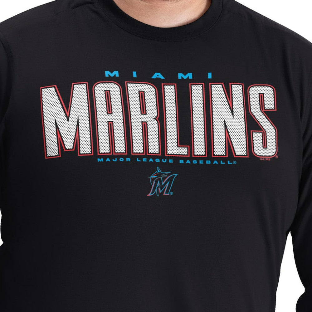 Miami Marlins G-III Sports by Carl Banks Adaptive Long Sleeve T-Shirt Black