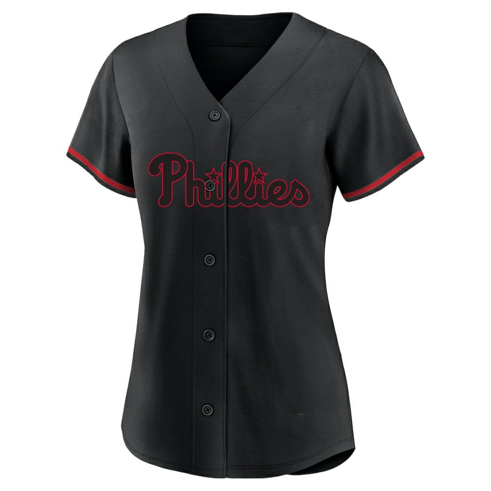 Bryce Harper Philadelphia Phillies Profile Women's Plus Size Player Name & Number Fashion Jersey Black