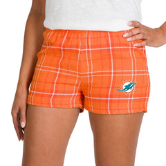 Miami Dolphins Concepts Sport Women's Ultimate Flannel Shorts - Orange/White for sale