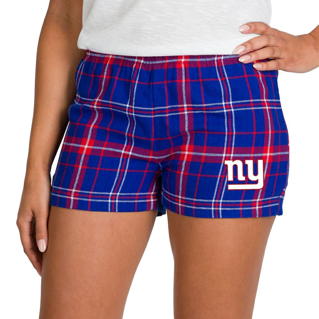 New York Giants Concepts Sport Women's Ultimate Flannel Shorts - Royal/Red outlet