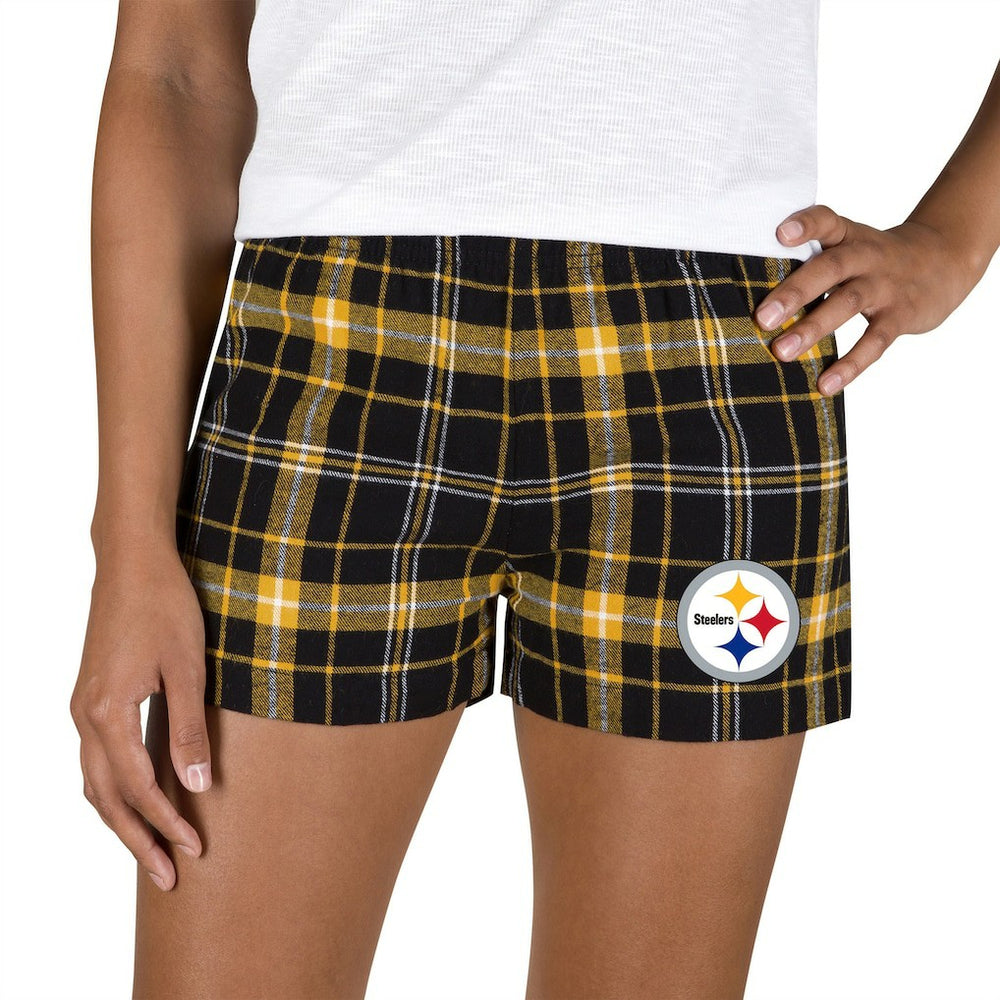 Pittsburgh Steelers Concepts Sport Women's Ultimate Flannel Shorts - Black/Gold for sale