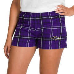 Baltimore Ravens Concepts Sport Women's Ultimate Flannel Shorts - Purple/Black online
