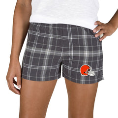 Cleveland Browns Concepts Sport Women's Ultimate Flannel Shorts - Charcoal/Gray for sale
