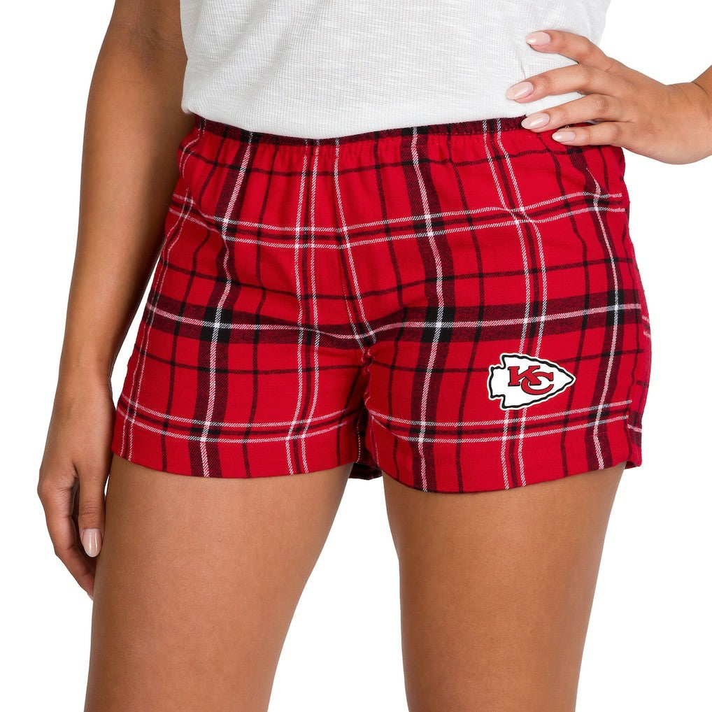 Kansas City Chiefs Concepts Sport Women's Ultimate Flannel Shorts - Red/Black on sale