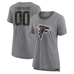 Atlanta Falcons Women's Heritage Custom Name & Number Tri-Blend T-Shirt - Gray discount