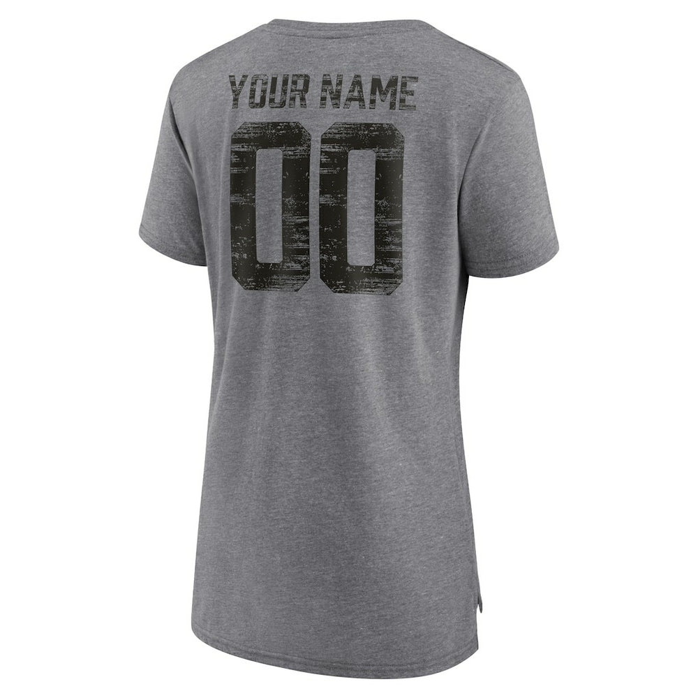 Atlanta Falcons Women's Heritage Custom Name & Number Tri-Blend T-Shirt - Gray discount