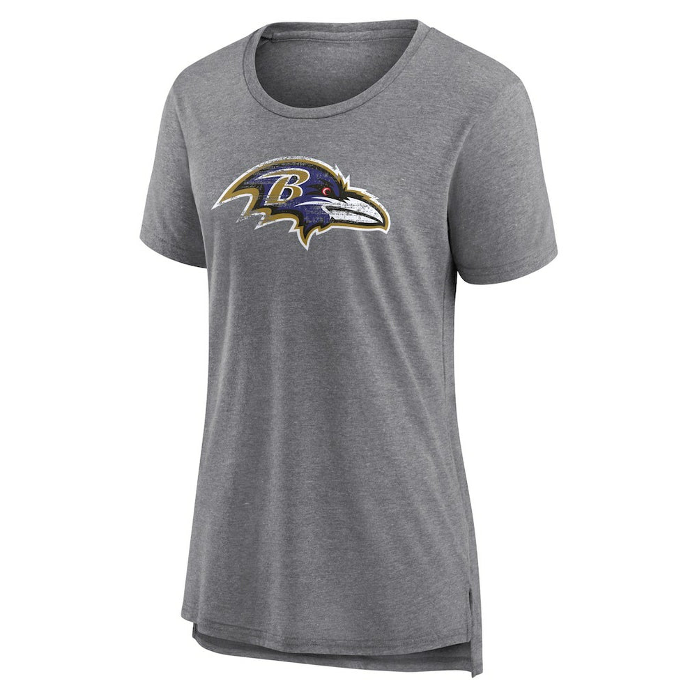 Baltimore Ravens Women's Heritage Custom Name & Number Tri-Blend T-Shirt - Gray outlet
