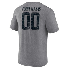 Carolina Panthers Heritage Custom Name & Number Tri-Blend T-Shirt - Gray outlet