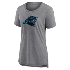 Carolina Panthers Women's Heritage Custom Name & Number Tri-Blend T-Shirt - Gray discount