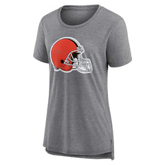 Cleveland Browns Women's Heritage Custom Name & Number Tri-Blend T-Shirt - Gray outlet
