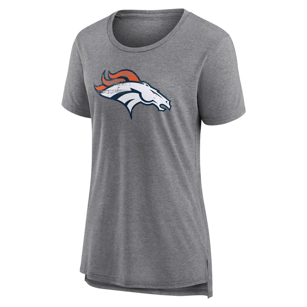 Denver Broncos Women's Heritage Custom Name & Number Tri-Blend T-Shirt - Gray cheap