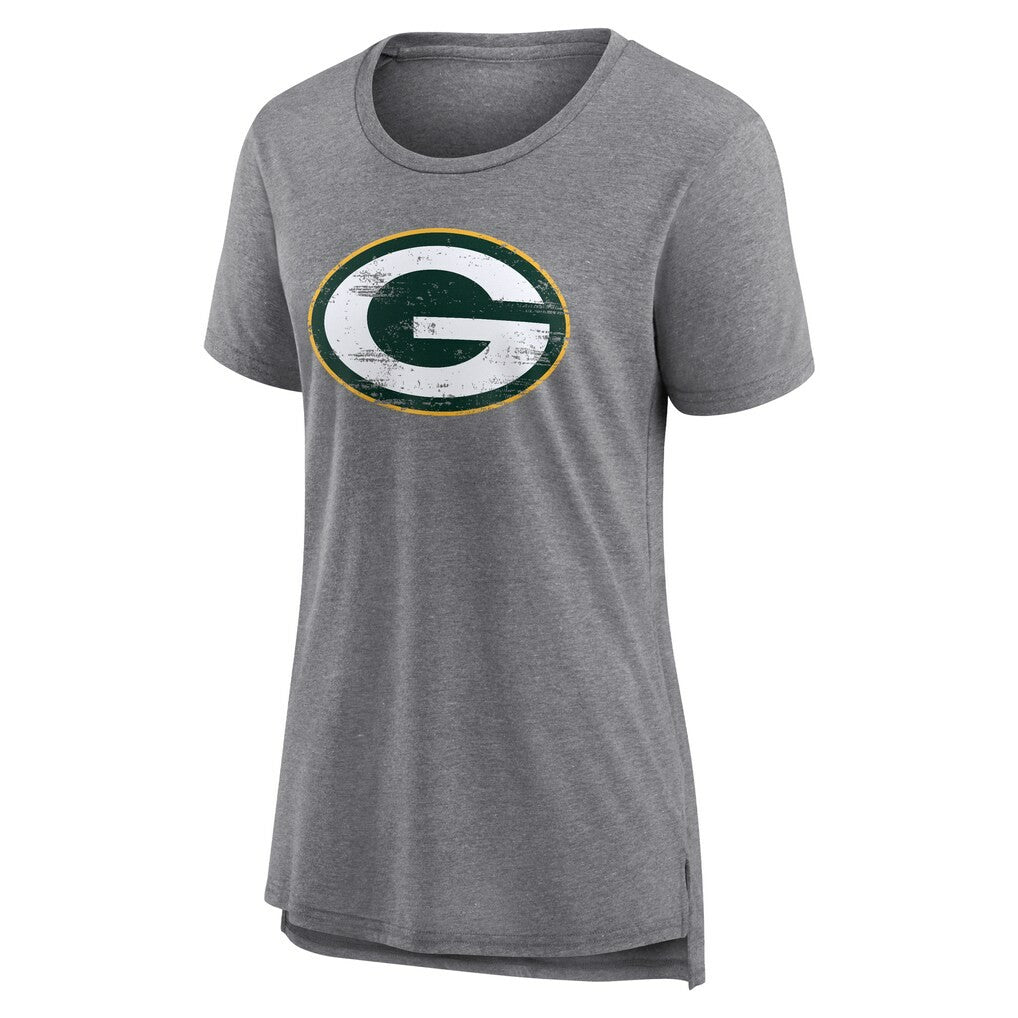 Green Bay Packers Women's Heritage Custom Name & Number Tri-Blend T-Shirt - Gray sale