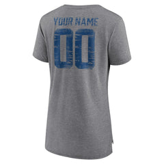 Indianapolis Colts Women's Heritage Custom Name & Number Tri-Blend T-Shirt - Gray outlet