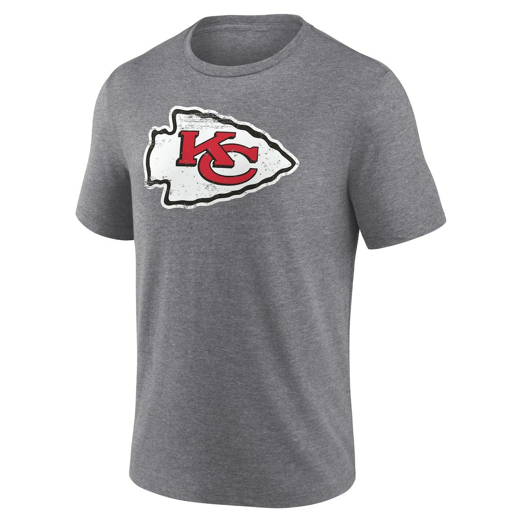 Kansas City Chiefs Heritage Custom Name & Number Tri-Blend T-Shirt - Gray sale