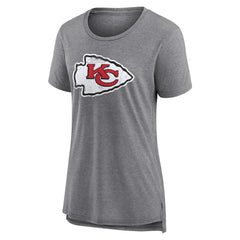 Kansas City Chiefs Women's Heritage Custom Name & Number Tri-Blend T-Shirt - Gray on sale