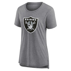 Las Vegas Raiders Women's Heritage Custom Name & Number Tri-Blend T-Shirt - Gray online