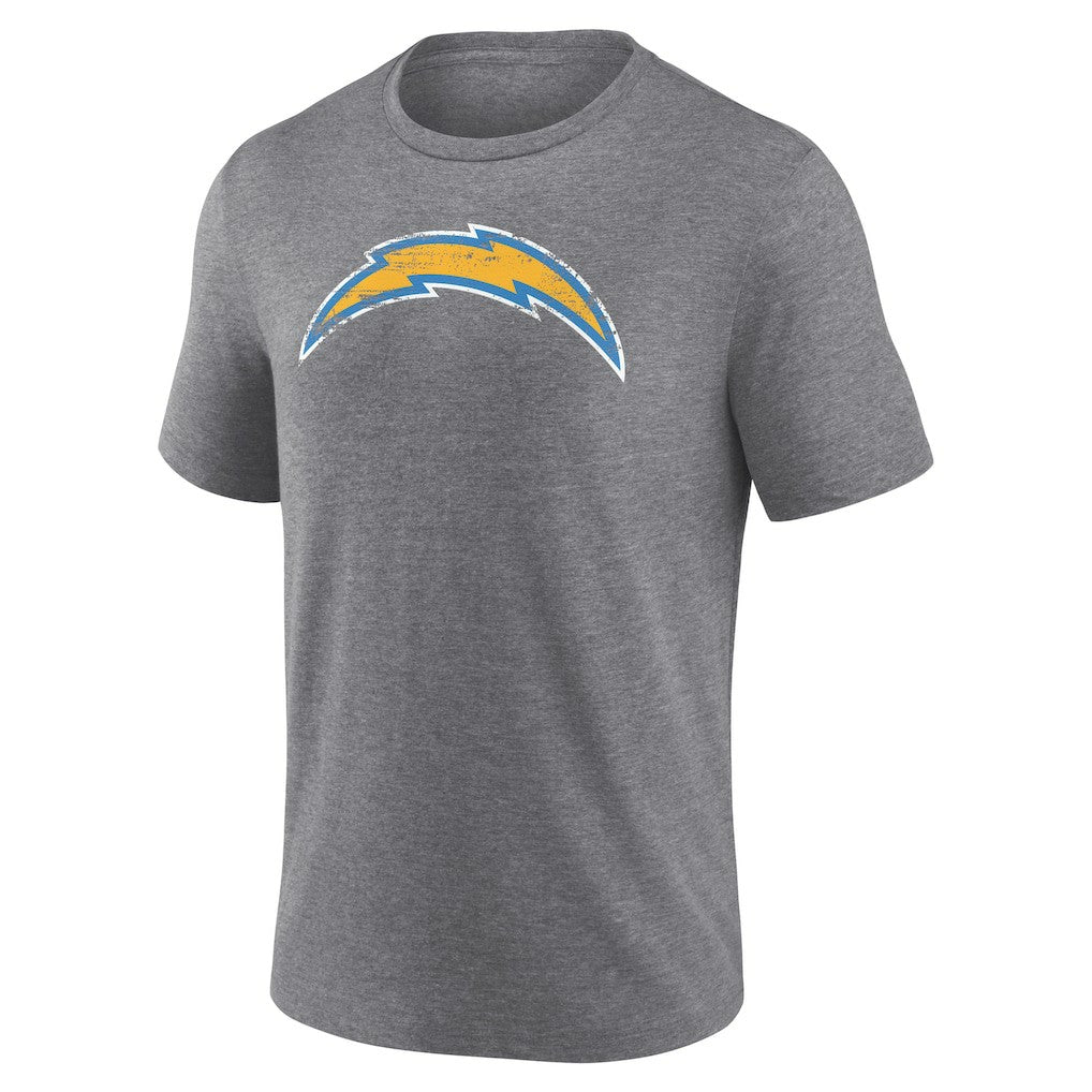 Los Angeles Chargers Heritage Custom Name & Number Tri-Blend T-Shirt - Gray for sale
