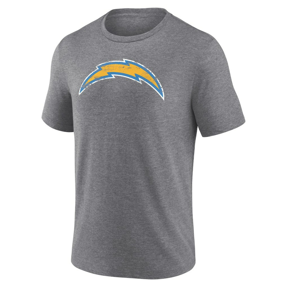 Los Angeles Chargers Heritage Custom Name & Number Tri-Blend T-Shirt - Gray for sale