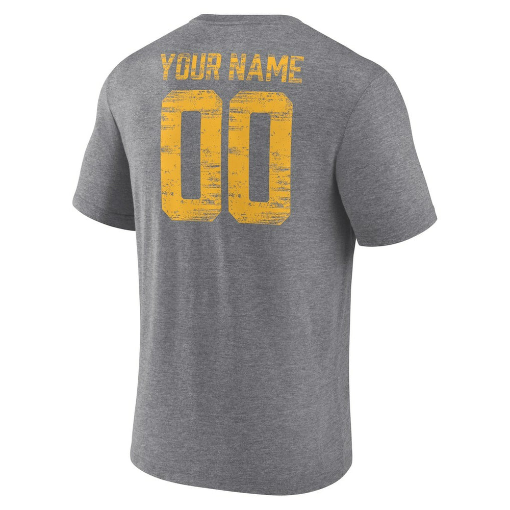 Los Angeles Chargers Heritage Custom Name & Number Tri-Blend T-Shirt - Gray for sale