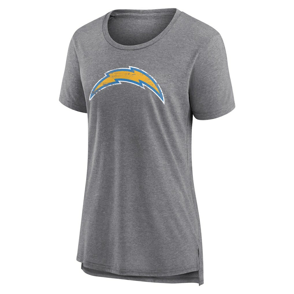 Los Angeles Chargers Women's Heritage Custom Name & Number Tri-Blend T-Shirt - Gray online