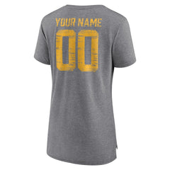 Los Angeles Chargers Women's Heritage Custom Name & Number Tri-Blend T-Shirt - Gray online