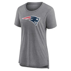 New England Patriots Women's Heritage Custom Name & Number Tri-Blend T-Shirt - Gray for sale