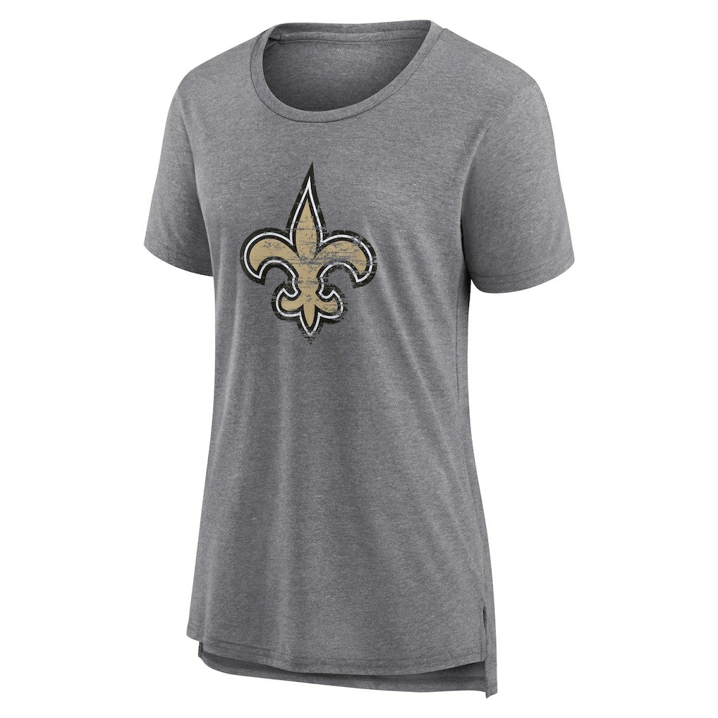 New Orleans Saints Women's Heritage Custom Name & Number Tri-Blend T-Shirt - Gray on sale