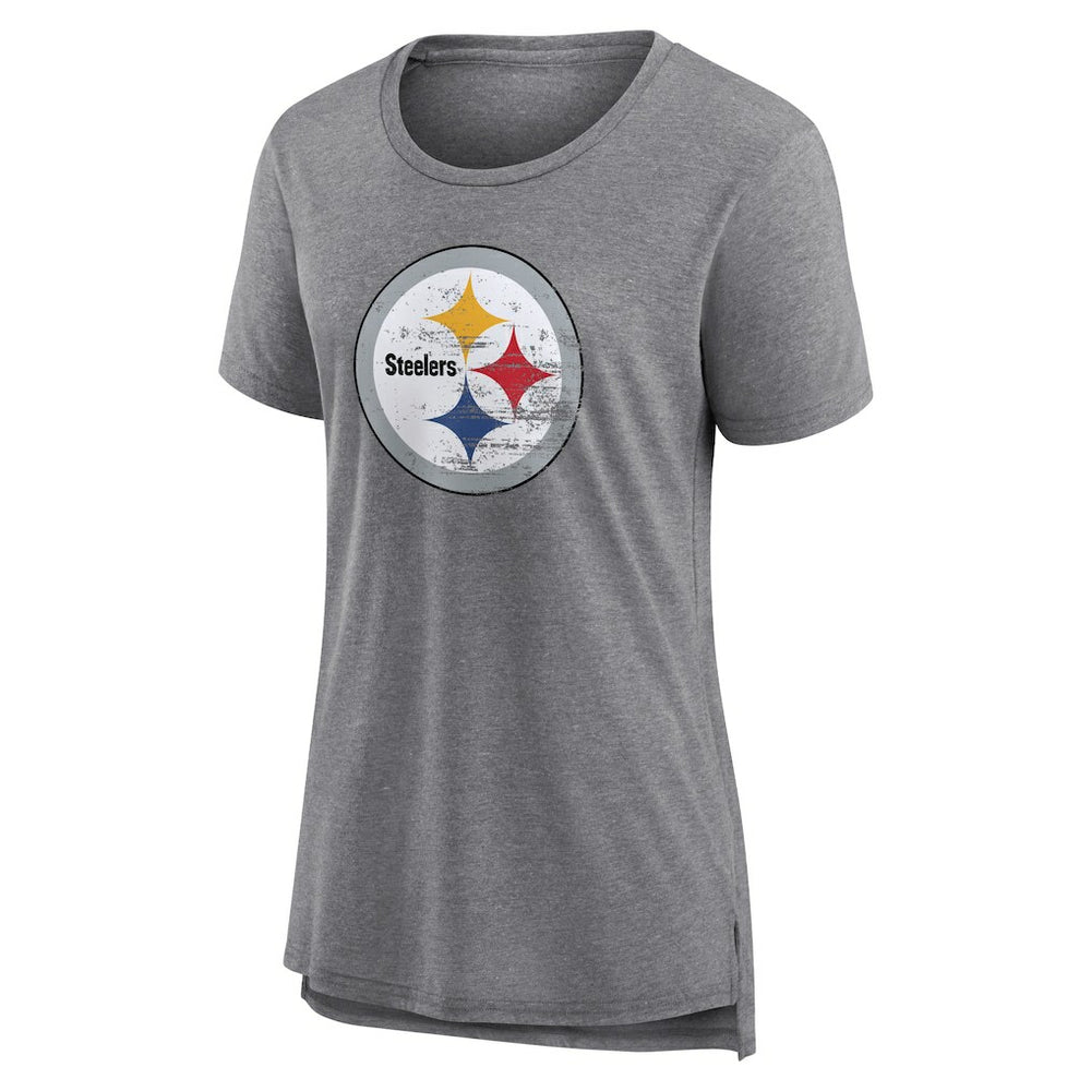 Pittsburgh Steelers Women's Heritage Custom Name & Number Tri-Blend T-Shirt - Gray sale