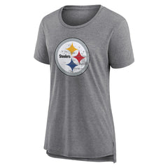 Pittsburgh Steelers Women's Heritage Custom Name & Number Tri-Blend T-Shirt - Gray sale