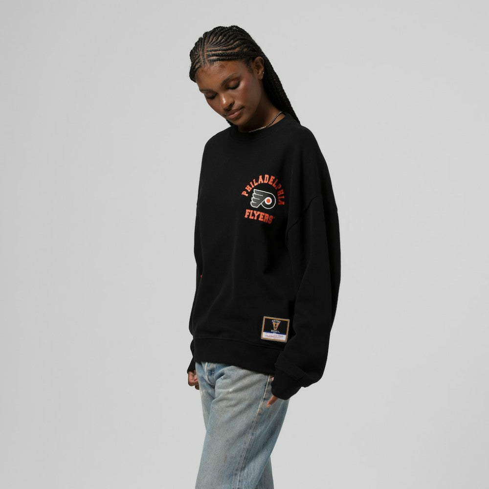 Philadelphia Flyers Mitchell & Ness Women's Vintage Crewneck Sweatshirt - Black Sweatshirts