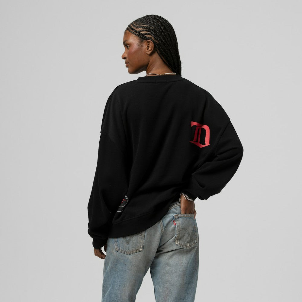Detroit Red Wings Mitchell & Ness Women's Vintage Crewneck Sweatshirt - Black Sweatshirts