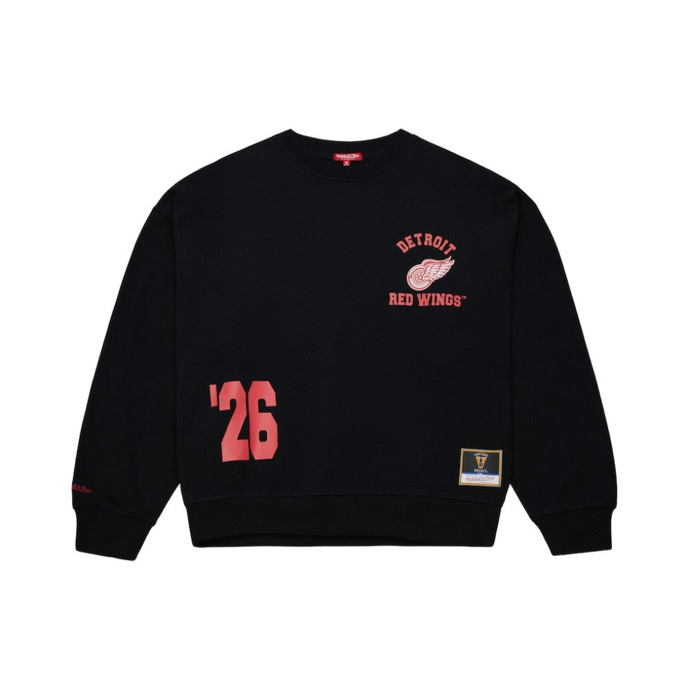 Detroit Red Wings Mitchell & Ness Women's Vintage Crewneck Sweatshirt - Black Sweatshirts