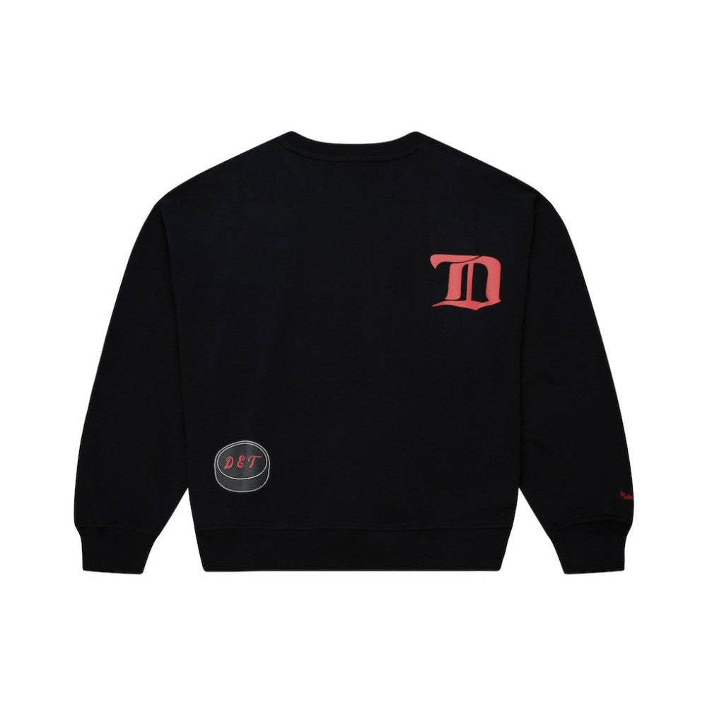 Detroit Red Wings Mitchell & Ness Women's Vintage Crewneck Sweatshirt - Black Sweatshirts