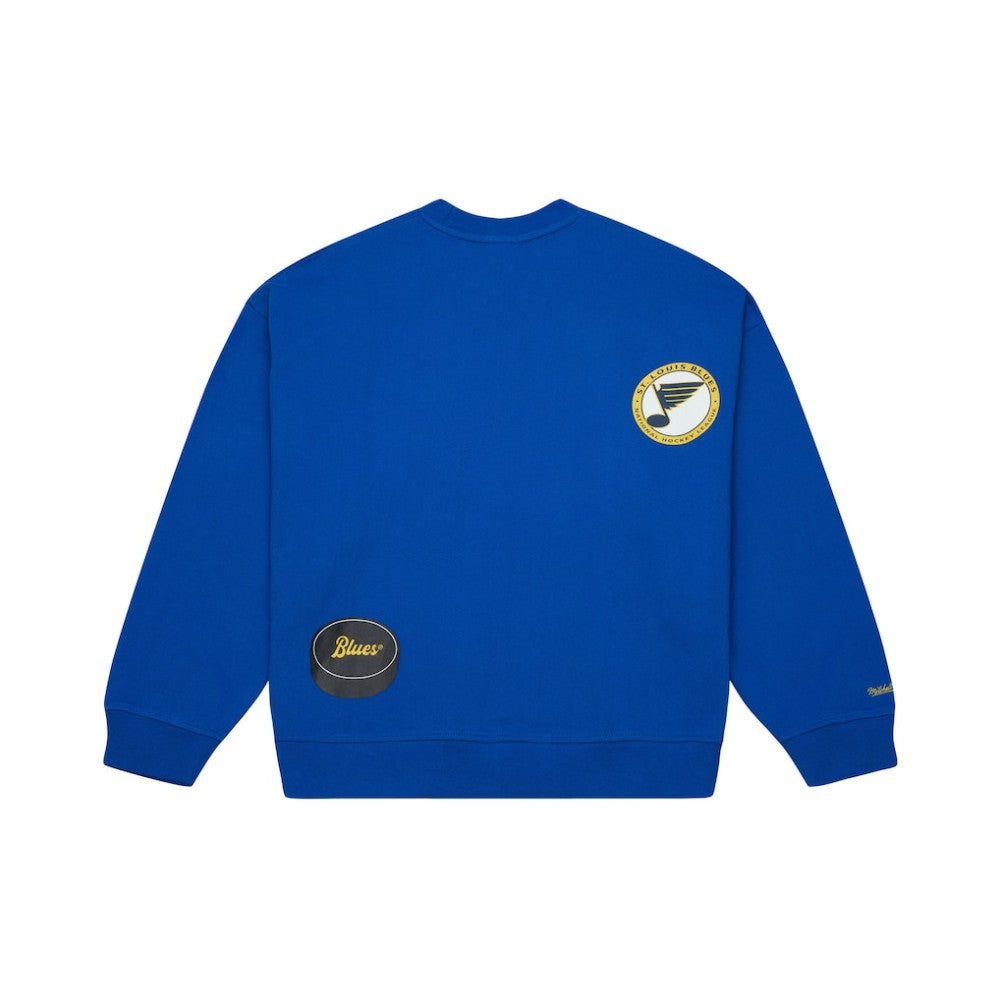 St. Louis Blues Mitchell & Ness Women's Vintage Crewneck Sweatshirt - Blue Sweatshirts