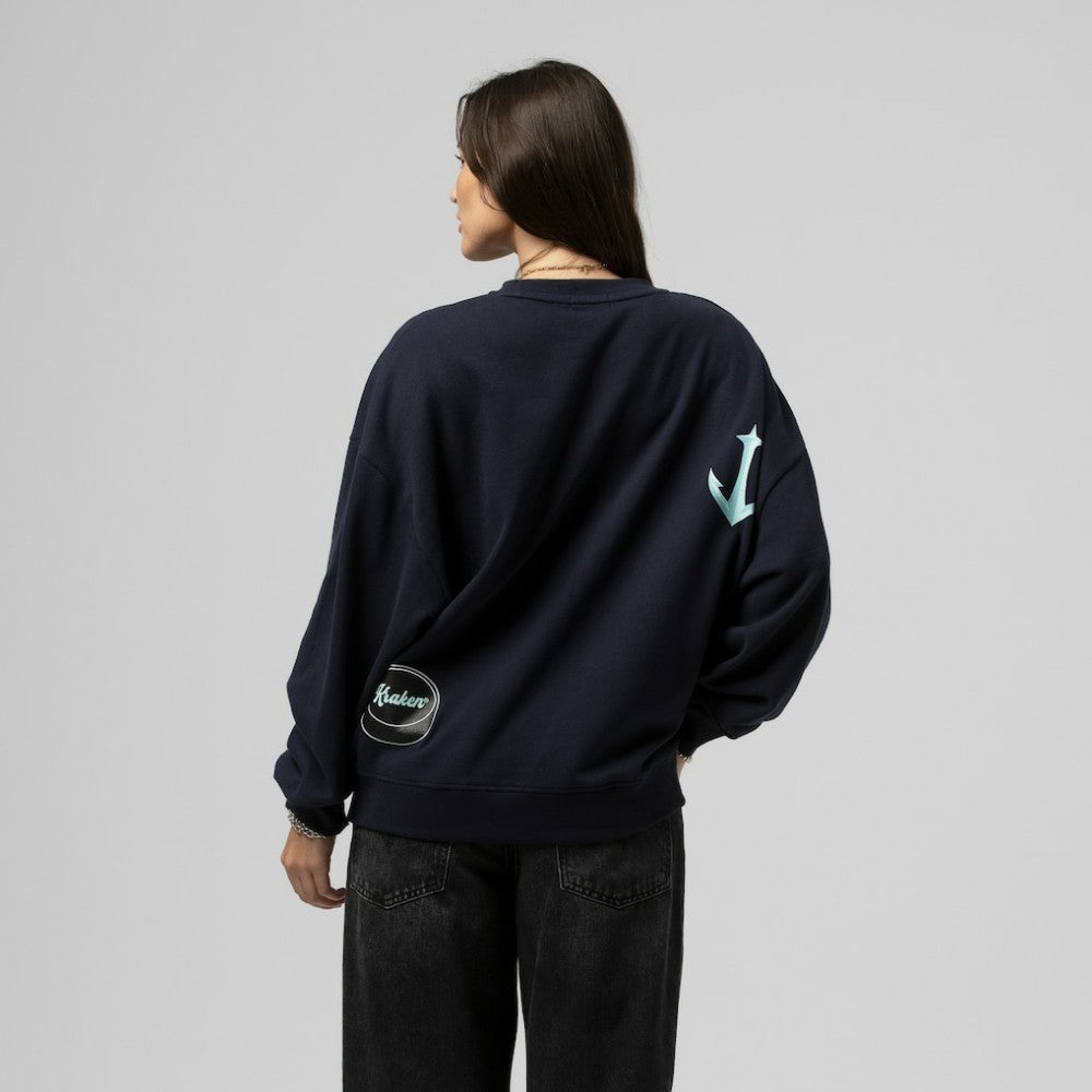 Seattle Kraken Mitchell & Ness Women's Vintage Crewneck Sweatshirt - Deep Sea Blue Sweatshirts