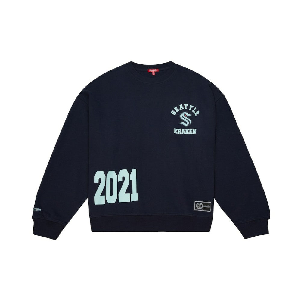 Seattle Kraken Mitchell & Ness Women's Vintage Crewneck Sweatshirt - Deep Sea Blue Sweatshirts