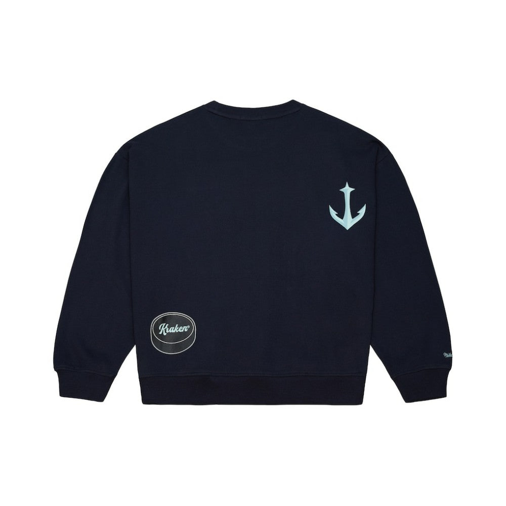 Seattle Kraken Mitchell & Ness Women's Vintage Crewneck Sweatshirt - Deep Sea Blue Sweatshirts