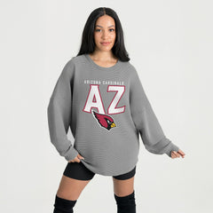 Arizona Cardinals Gameday Couture Women's Oversized Pure Motion Corded Sweatshirt - Gray for sale