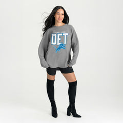 Detroit Lions Gameday Couture Women's Oversized Pure Motion Corded Sweatshirt - Gray online