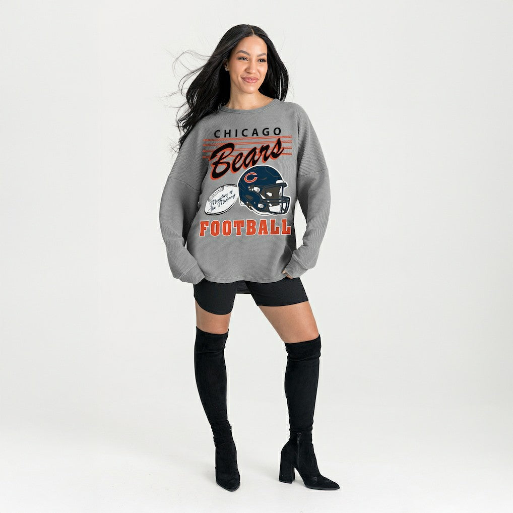 Chicago Bears Gameday Couture Women's Oversized Sweet Victory Corded Sweatshirt - Gray for sale