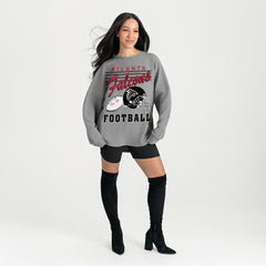Atlanta Falcons Gameday Couture Women's Oversized Sweet Victory Corded Sweatshirt - Gray discount