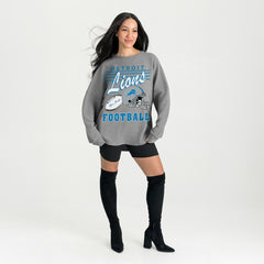 Detroit Lions Gameday Couture Women's Oversized Sweet Victory Corded Sweatshirt - Gray outlet
