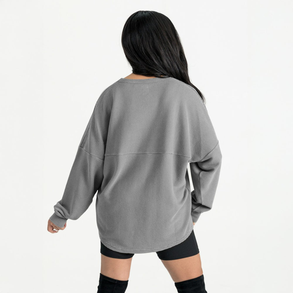 Detroit Lions Gameday Couture Women's Oversized Sweet Victory Corded Sweatshirt - Gray outlet