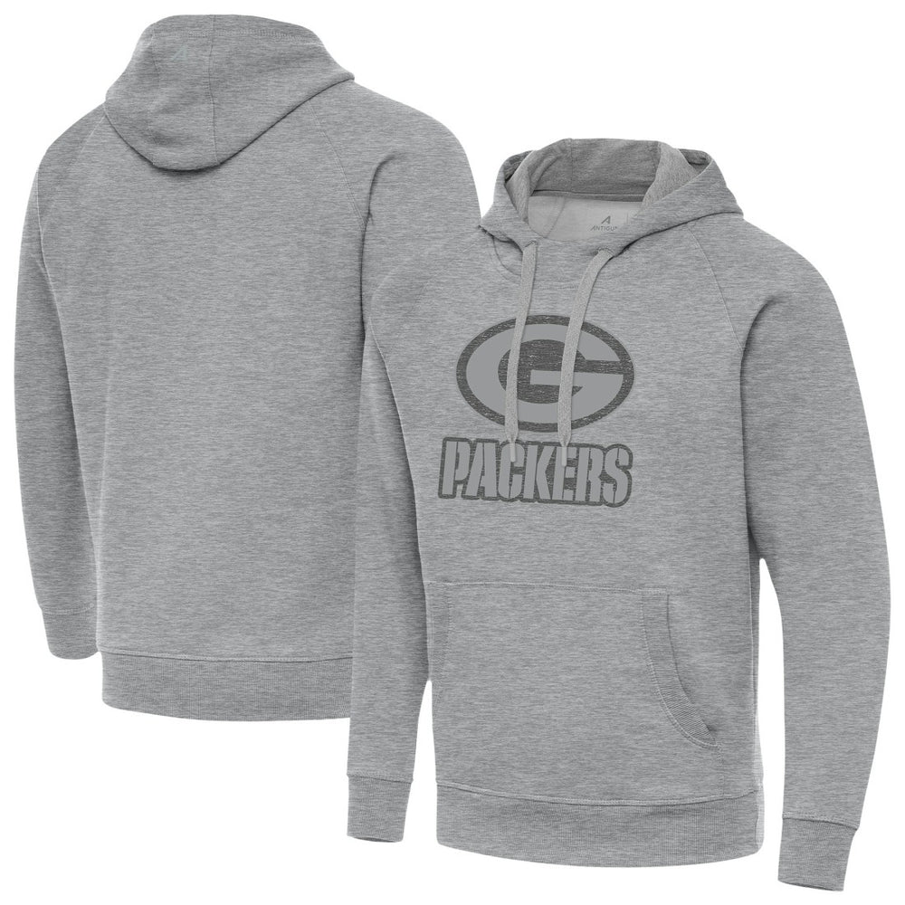 Green Bay Packers Antigua Victory Hoodie - Heather Gray on sale
